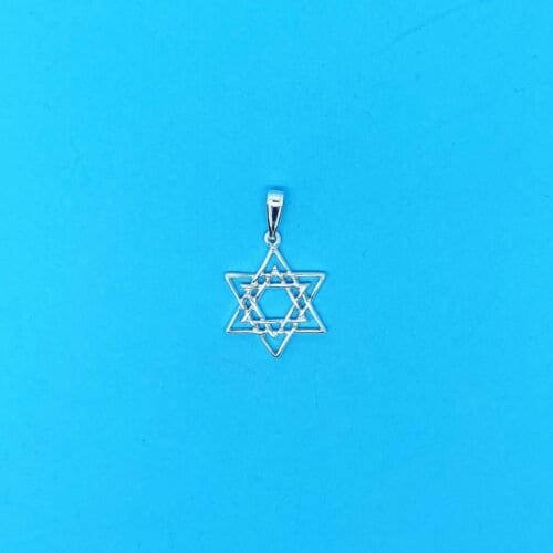 Genuine 925 Sterling Silver Woven Design Star Of David Pendant