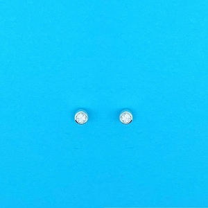 Genuine 925 Sterling Silver 3mm Stud With Stone (Different Colours Available)