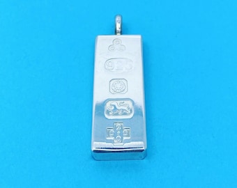 Genuine Hallmarked 925 Sterling Silver 1 Troy Oz Limited Edition Ingot Pendant
