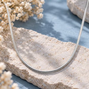 Genuine 925 Sterling Silver 1.6mm Real Snake Chain Available in Dif Length