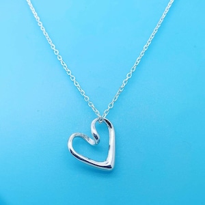 Genuine 925 Sterling Silver Pendant Twist Tif Style Thread Through Heart Pendant