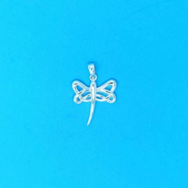 Genuine 925 Sterling Silver Celtic Design Dragonfly Pendant