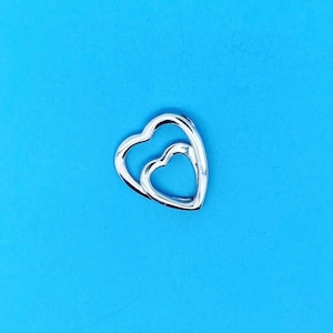 Genuine 925 Sterling Silver Wrap Around Double Heart Pendant