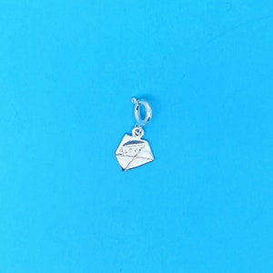 Genuino 925 Sterling Silver Clip en Love Letter Envelope Charm