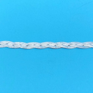Pulsera de cadena de serpiente trenzada de espiga de 7,5 pulgadas de plata esterlina 925 genuina