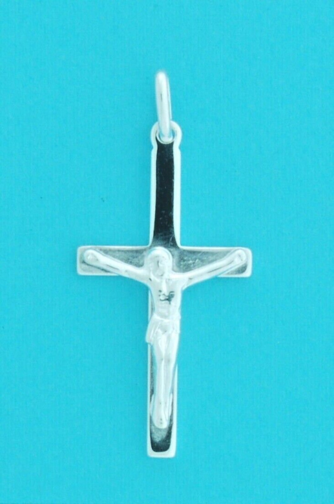 Genuine 925 Solid Sterling Silver 26mm Polished Jesus Christ Crucifix ...