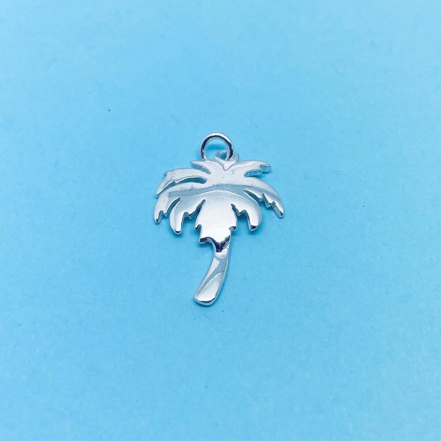 Genuine 925 Sterling Silver Palm Tree Charm / Pendant
