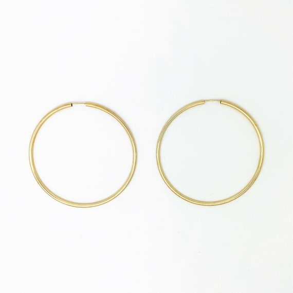 Orecchini a cerchio grande in oro giallo 52 mm carati Italia