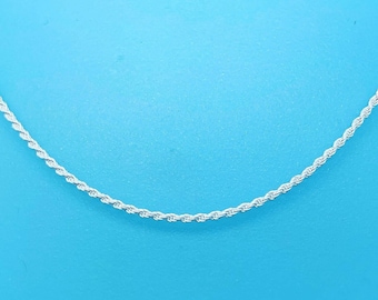 Genuine 925 Sterling Silver 16 Inch Lightweight Rope Chain
