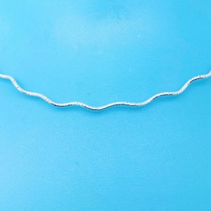 Genuine 925 Sterling Silver 16 Inch Wiggly Omega Chain