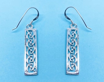 Orecchini pendenti Quadrati argento 925 e bronzo - ORA089
