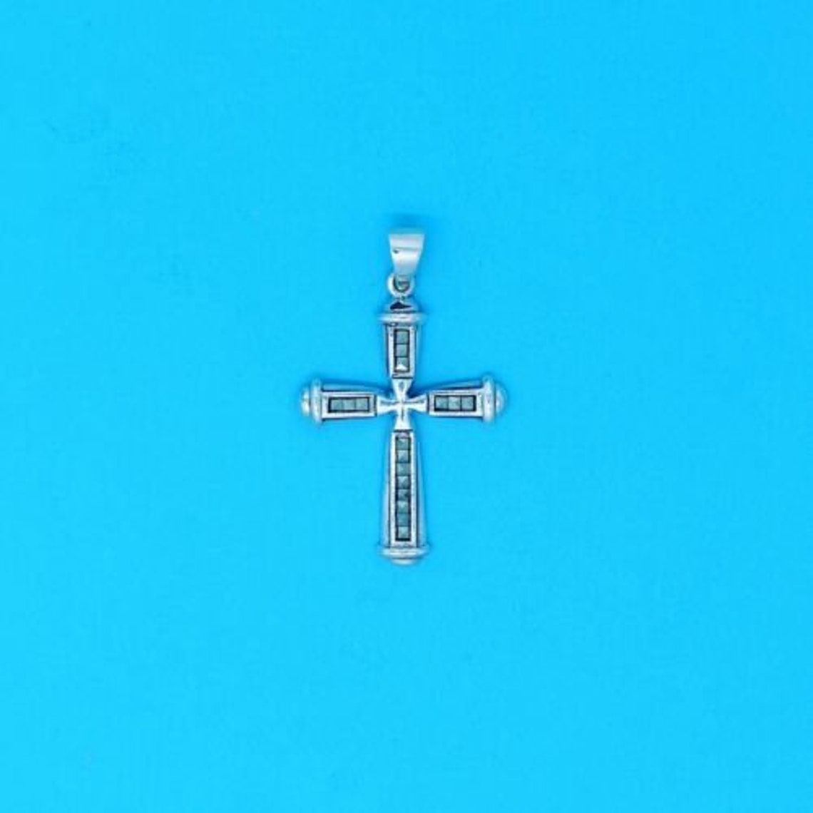 Genuine 925 Sterling Silver Jesus Christ Cross Pendant Set With ...