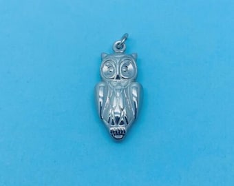 Authentique pendentif Owl en argent sterling 925 disponible en différentes tailles