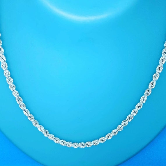 本物の刻印入り925スターリングシルバーライトロープチェーン（長さは