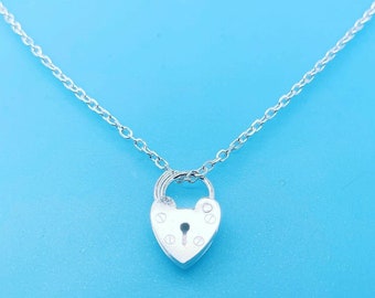 Genuine 925 Sterling Silver 10mm Thread Through Padlock Charm / Pendant
