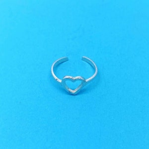 Genuine 925 Sterling Silver Open Heart Toe Ring One Size Fits All