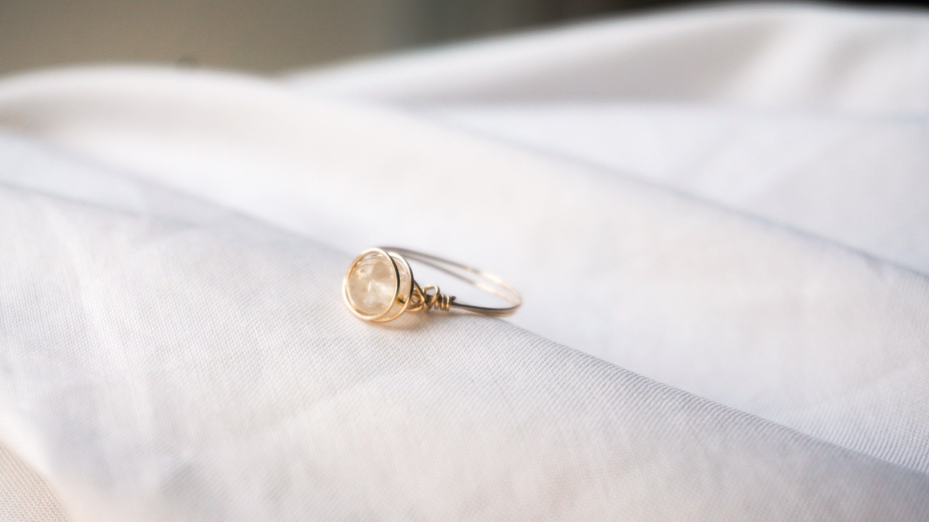 Dainty Citrine Gemstone & 14K Gold Filled Beaded Bracelet
