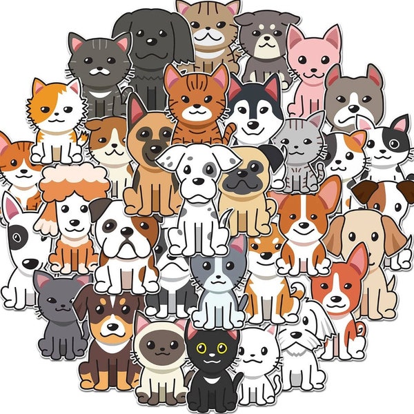 Dog and Cat Stickers | Animal Sticker Bundle | Stickers with Dogs and Cats | Stickers For Kids | Sticker Gifts | Animal Stickers