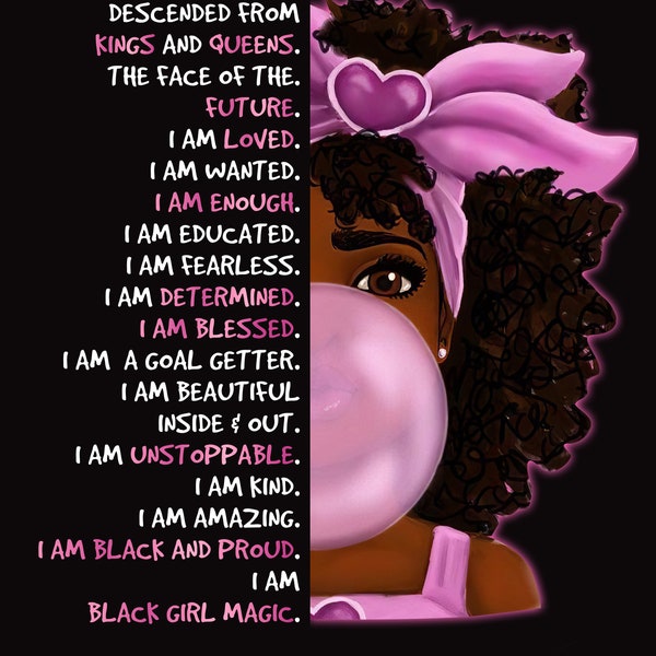 Black Girl Magic Poster | Black Girl Wall Print | Black Girl Magic | Art for Girl's Room | Black Girl Art
