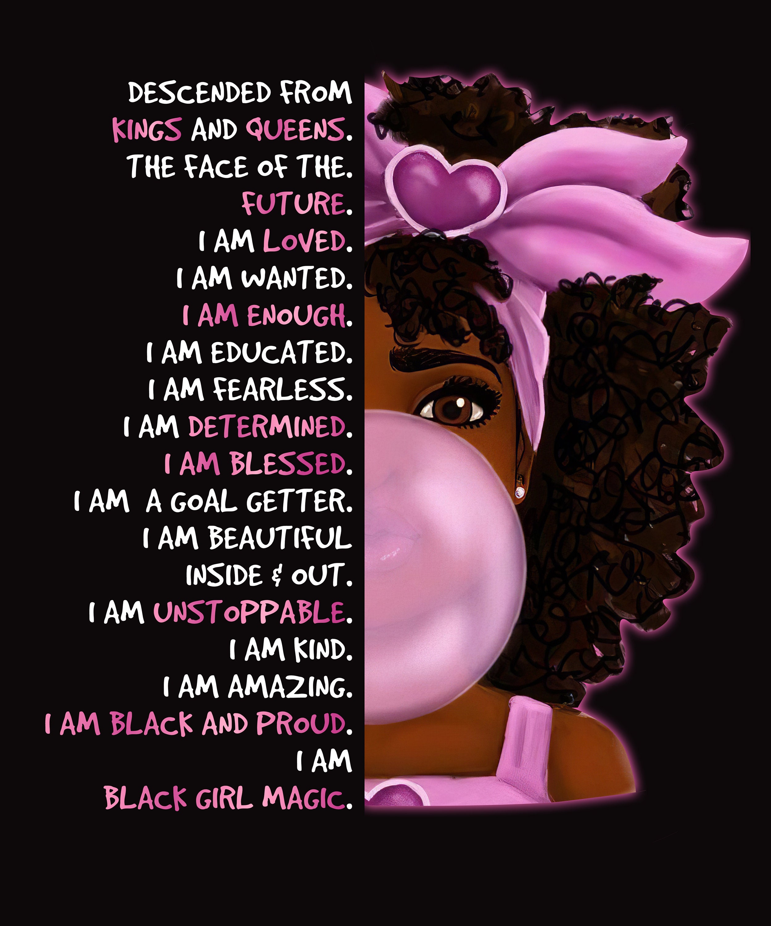African American Black Girl Woman Wall Decor Gift Art Prints Gift For Women  Teen Tween Girl Room Inspirational Posters, Home, Office, Bedroom, Dorm Or  Cubicle (afro Puff Girl), No Frame - Temu
