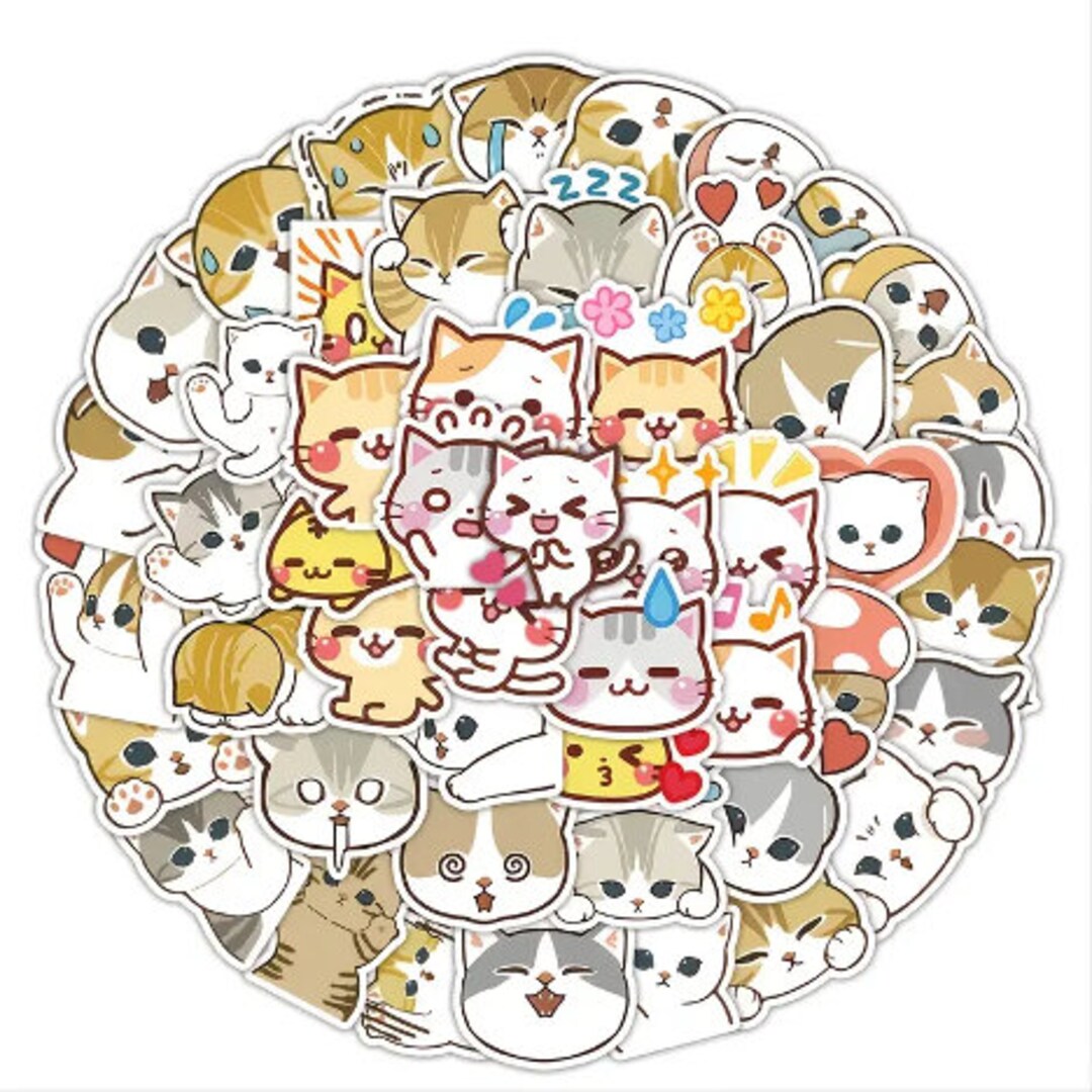Variety Cat Stickers, Cute Cat Stickers, Stickers for Cat Lovers, Cat ...