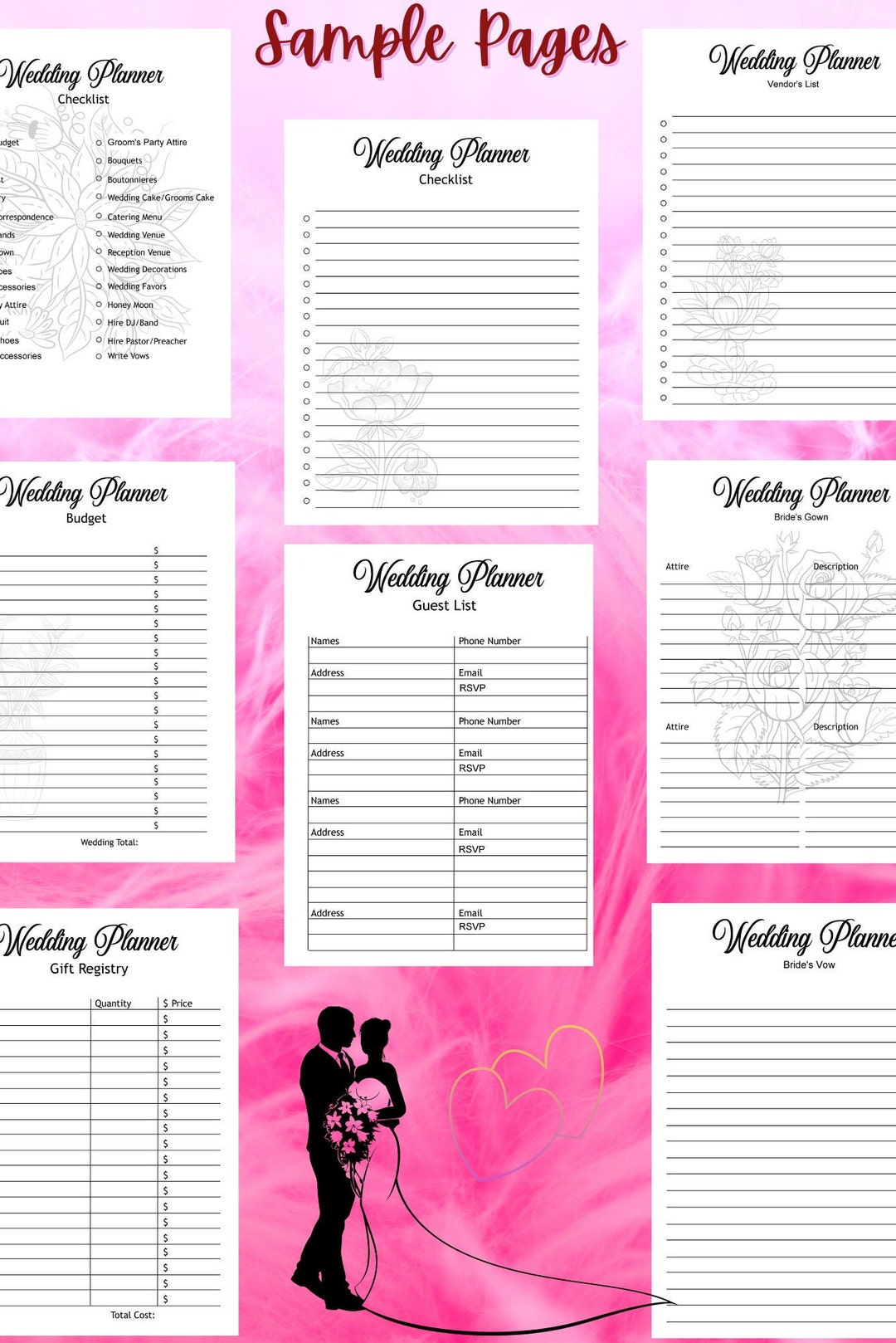 Wedding Planner Printable Wedding Planner Wedding Plan Bundle Wedding