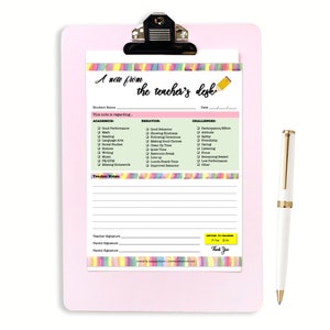 Teacher Stationery Notepad | Back to School | Note from Teacher | Personalized Teacher Notepad | Parent Communication