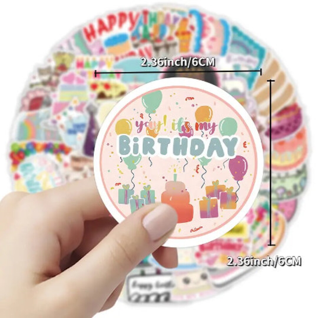 Happy Birthday Stickers, Birthday Stickers, Happy Birthday Decals