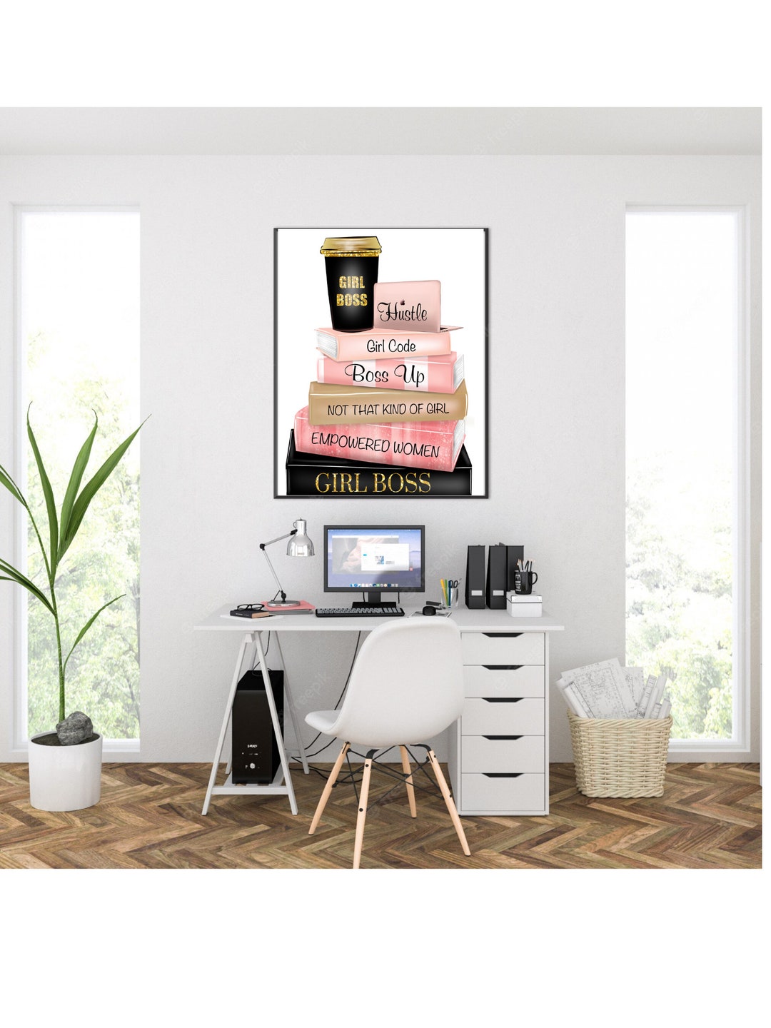 Girl Boss Poster,girl Boss Wall Art,hustle Poster Prints for Women,girl
