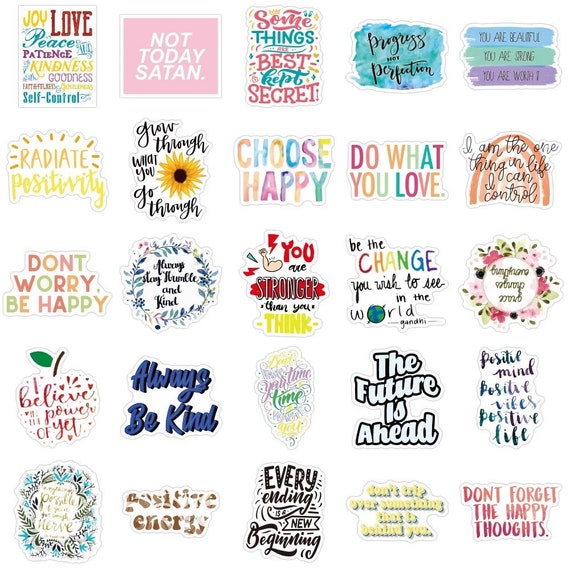 48 Printable Motivational Positive Quotes Affirmation Stickers, For Any  Type of Journal, Planner or Organiser