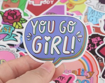 Girl Power Stickers, Gift for Girls, Variety Sticker Pack, Sticker Collection, Girl Power, Girl Power Sticker Bundle