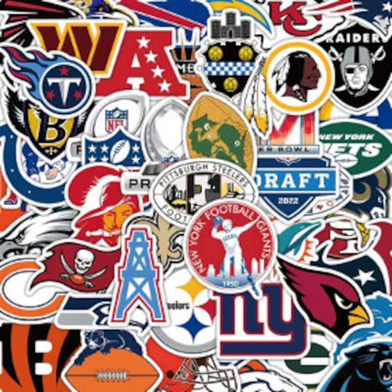 NFL Team Logo Stickers NFL Stickers NFL Sticker Collection Etsy