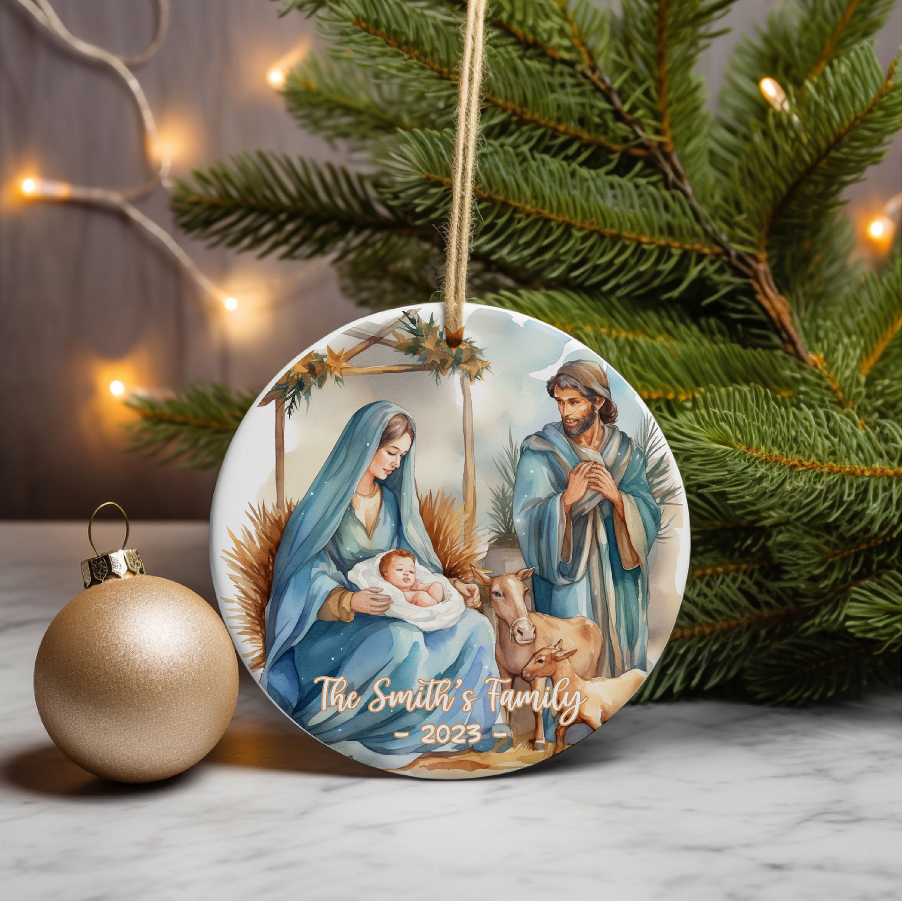 Holly Wood Personalized Family Christmas Ornament