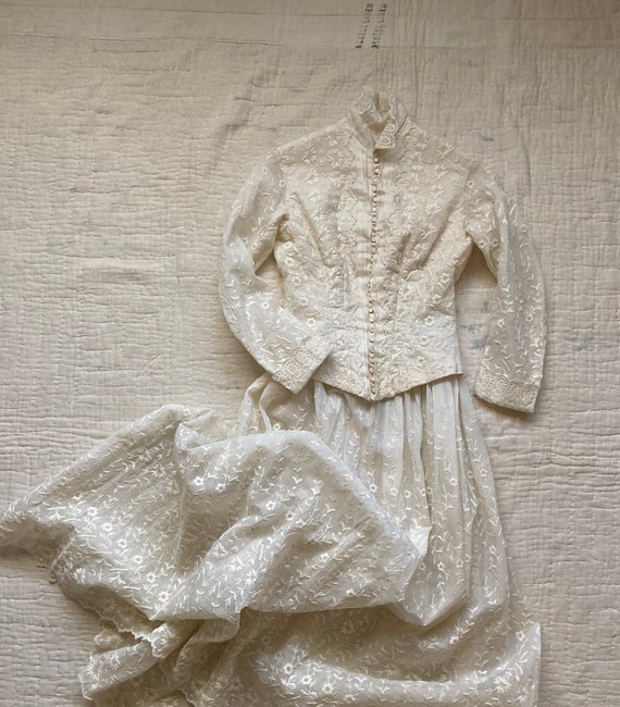 Authentic Late 1800s Hand Embroidered Walking Suit