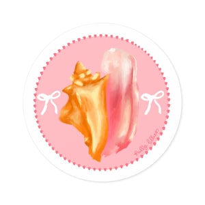 Frilly shell sticker