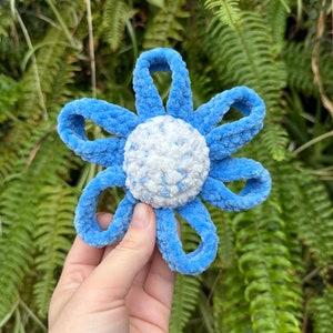 Blue Crochet Fidget Flower