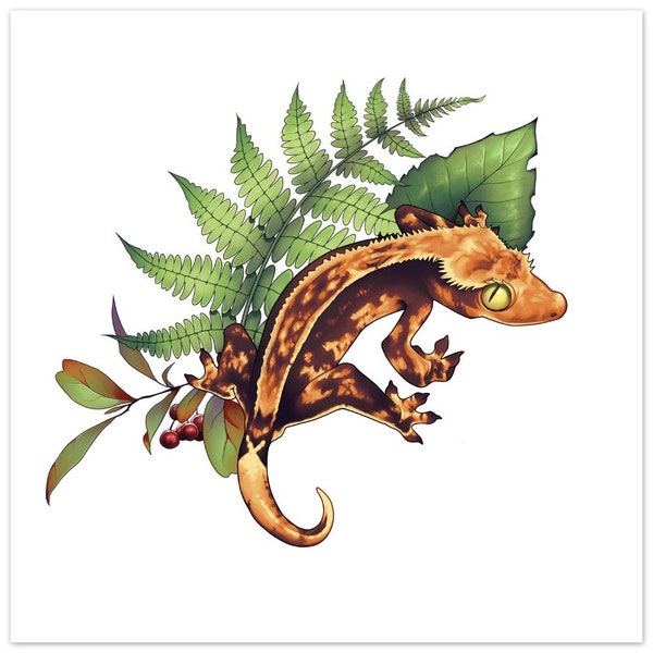 Crested Gecko Art Print | Artists Selling Art | Paintings For Sale | Reptile Lover | Poster