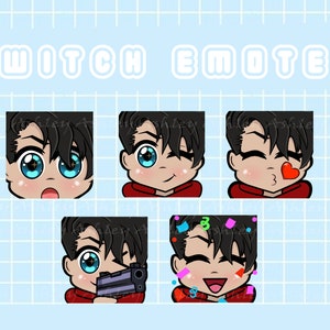 Twitch Emotes Pack, Black Hair Boy, Twitch Emotes For Streamer, Discord Emotes, Guy Emotes