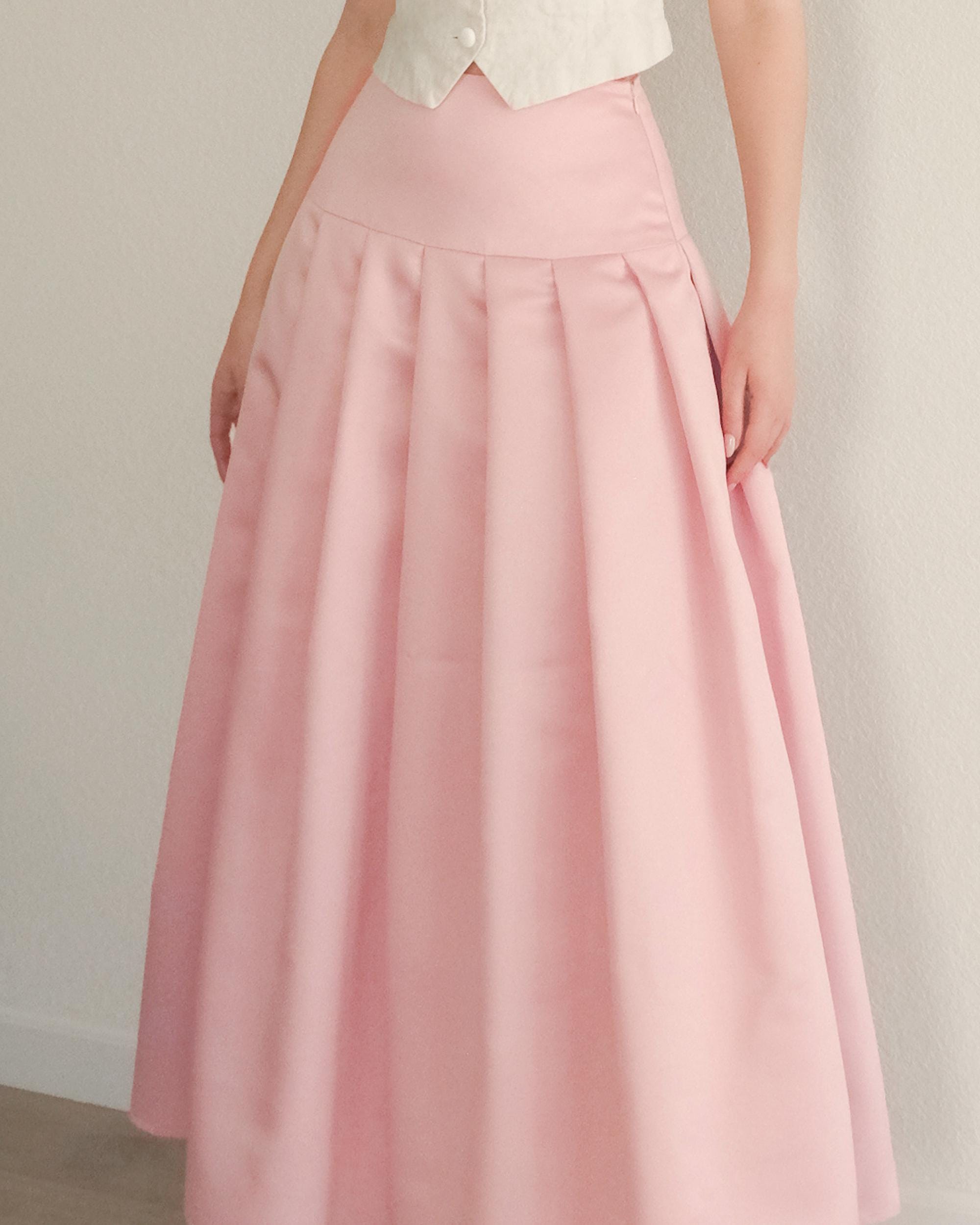 Annette Pleated Skirt Sewing Pattern: Drop-waist, US Sizes 2-20