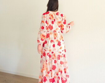 Poppy Ruffle Tier Maxi Dress Sewing Pattern (US Sizes 2-20) (PDF