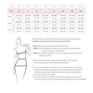 Op de afbeelding: Maattabel voor Jade broeken, met borst-, taille- en heupmaten in inches en centimeters. Maten vari&euml;ren van XS tot 4XL. Inclusief instructies voor het opmeten voor de juiste pasvorm.