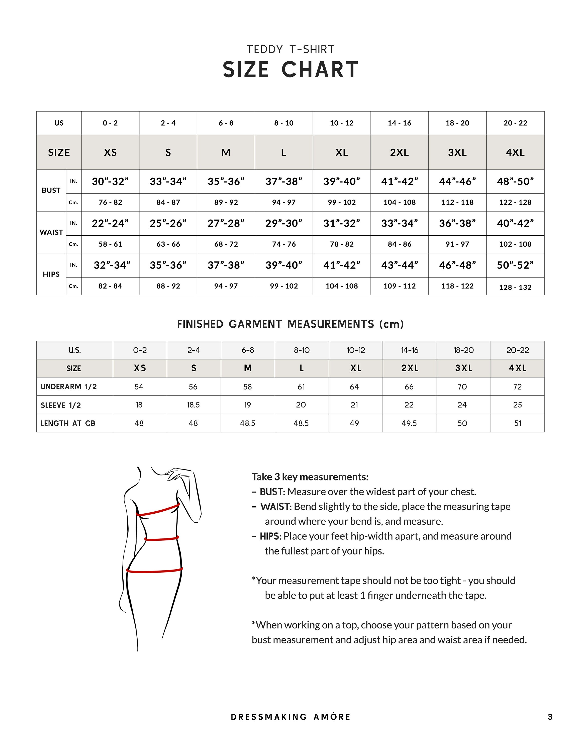 TEDDY T-shirt Sewing Pattern / XS-4XL Easy Digital PDF Sewing - Etsy