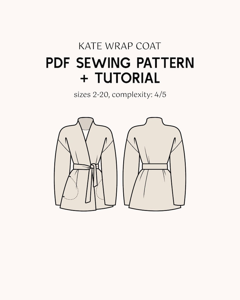 Kate Wrap Coat Sewing Pattern: Oversized Silhouette (PDF Download) - Etsy