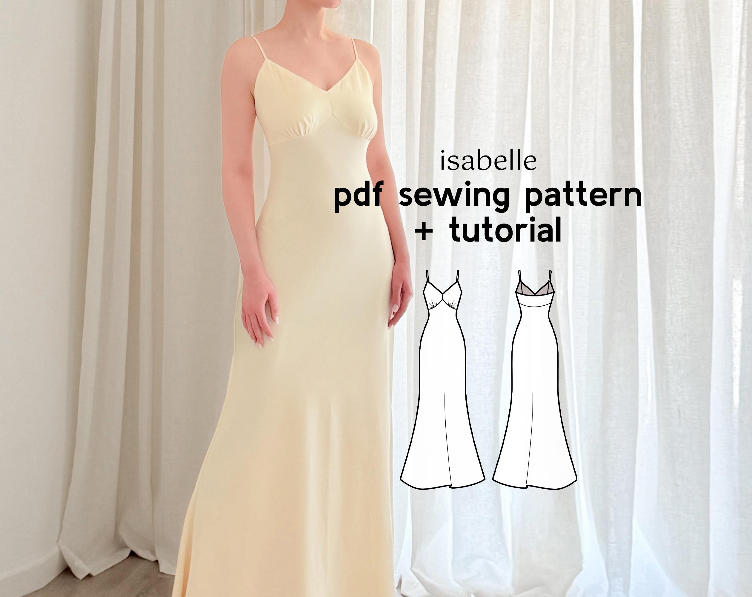 Triangle-cup Maxi Slip Dress Sewing Pattern: Bias-cut (PDF Download, US  Sizes 2-20 - Etsy