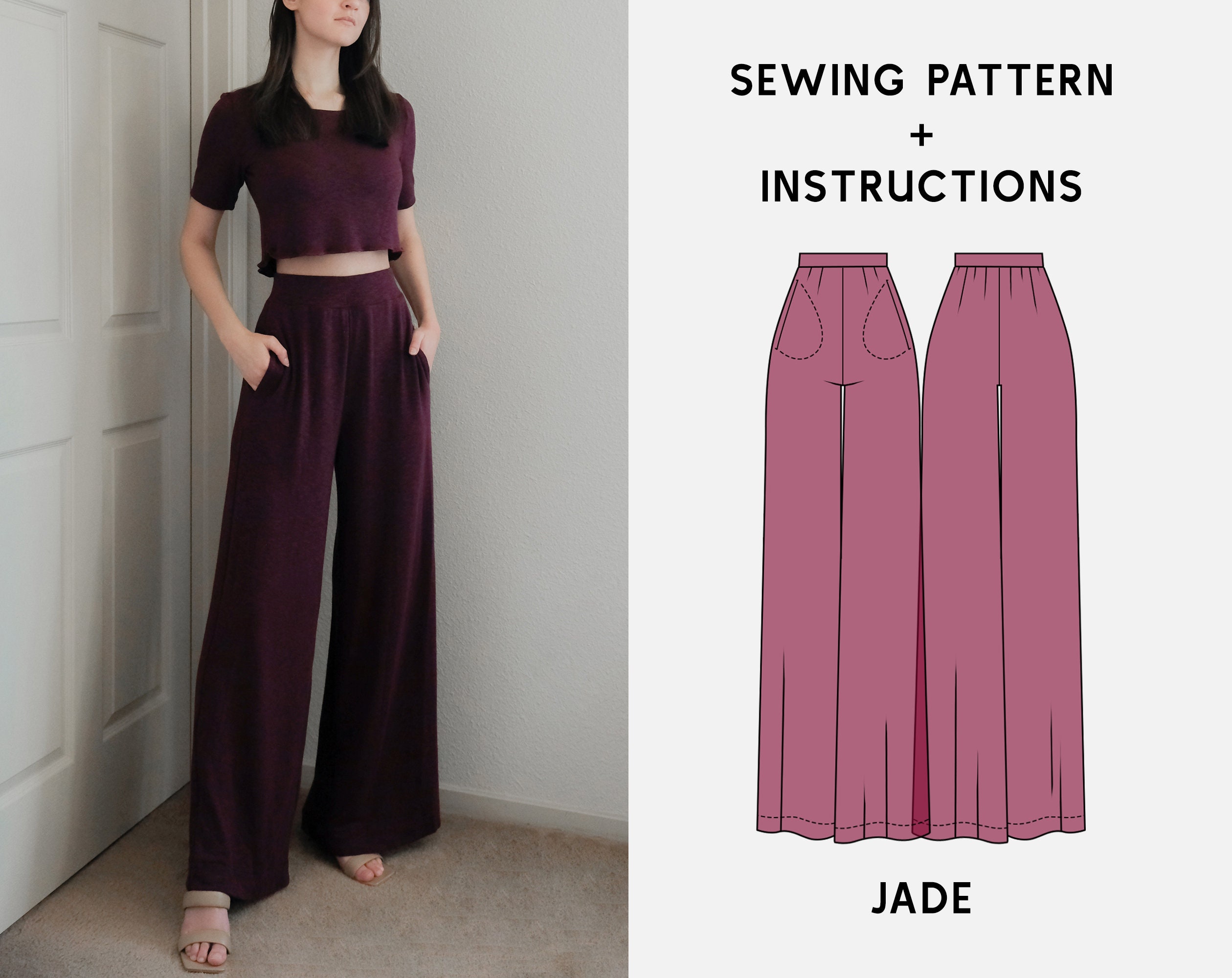 Dovetailed London Sewing Patterns - Claudette Wide Leg Trousers With P –  Beyond Measure