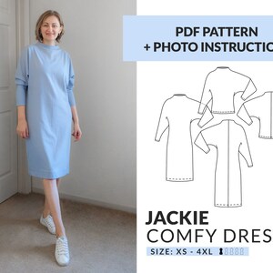 Comfy Dress Digital PDF Sewing Pattern for Beginners, Sizes XS 4XL ...