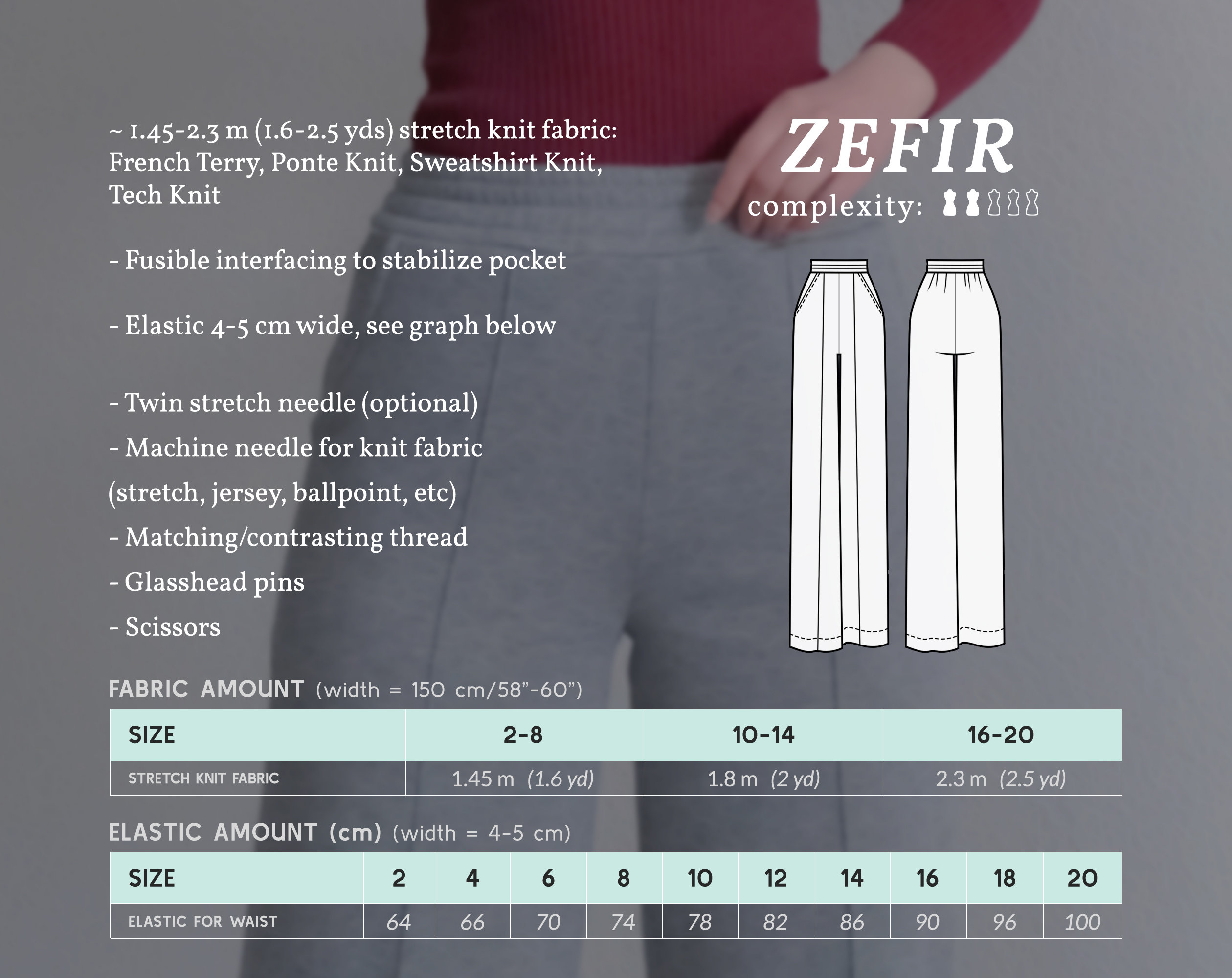 【PDF】straight pants Zefir Straight Leg Pants PDF Sewing Pattern - US Sizes 2-20
