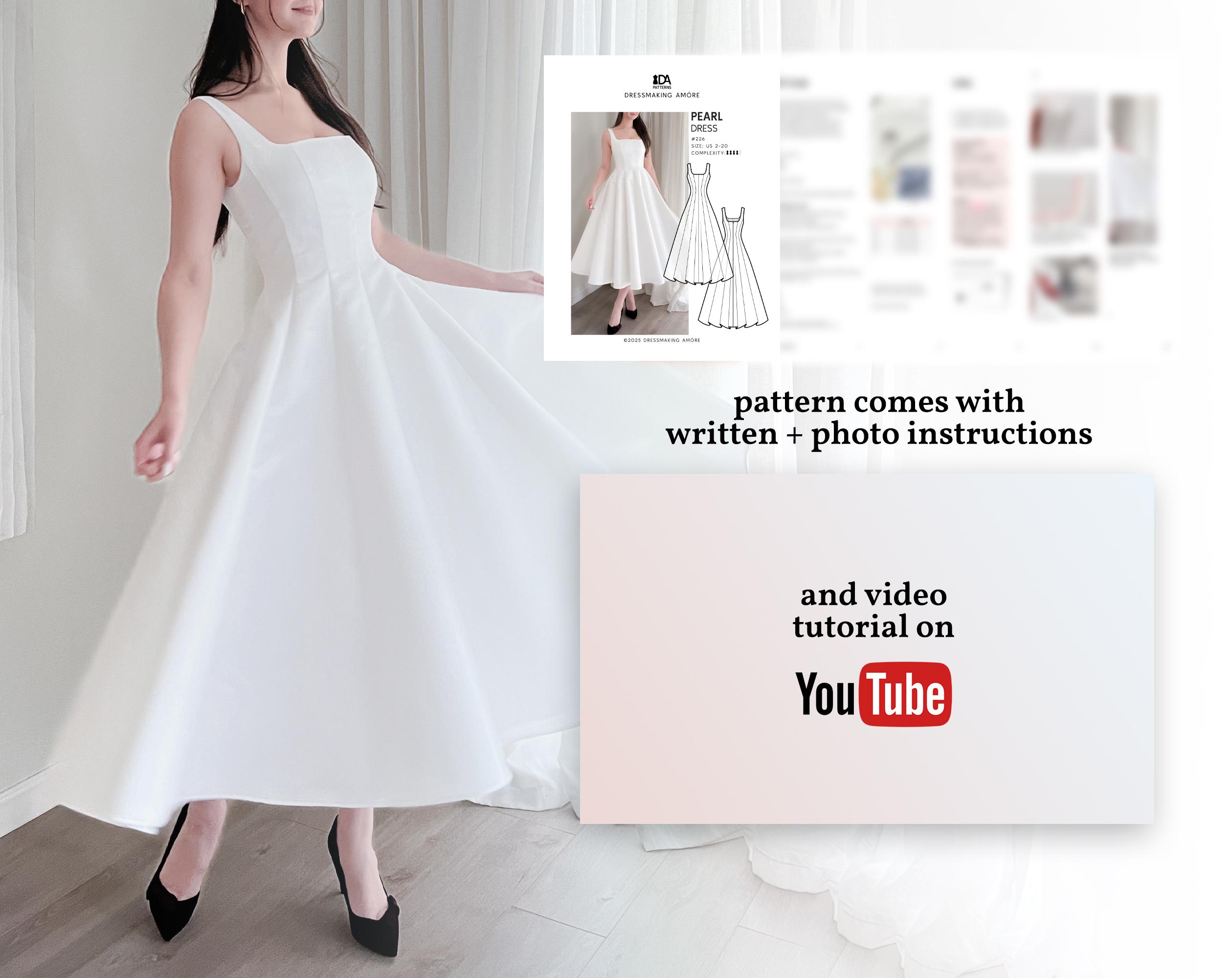 Pearl Paneled Midi Dress PDF Sewing Pattern - US Sizes 2-20