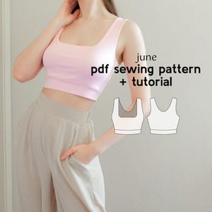 June Crop Top PDF Sewing Pattern - US Sizes Xs-3Xl - PDF Instant Download with Instructions & Video Tutorial