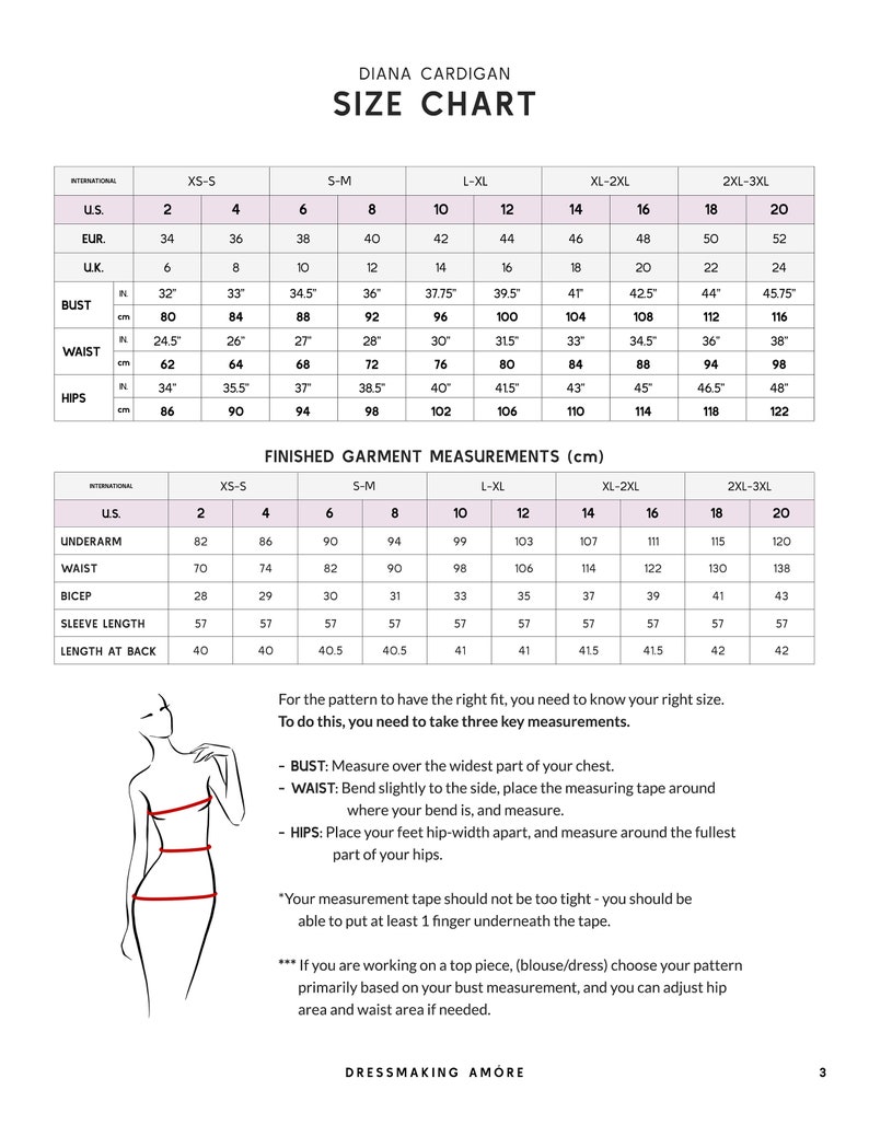DIANA Cropped Cardigan Digital Sewing Pattern US 2-20 PDF - Etsy